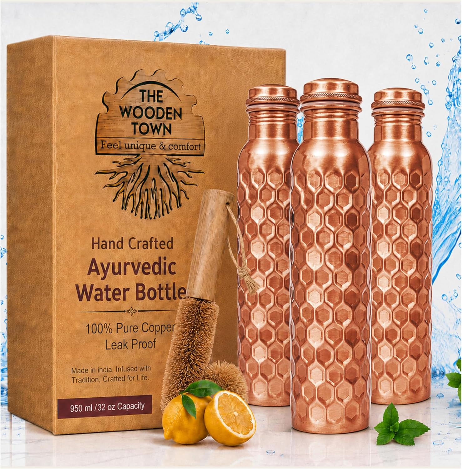 Ayurvedic & Herbal Wellness Kits - Ensemble de 3 bouteilles d'eau en