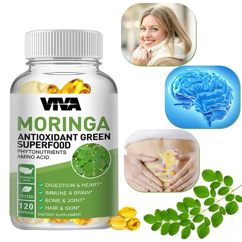 Moringa Leaf Powder - Capsules Moringa de 1000 mg, un
